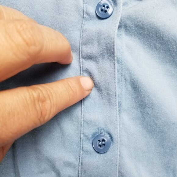 Lane Bryant Shirt Womens 26/28 Plus Blue Button Up Long Sleeve Stretch *Read* - Picture 5 of 10